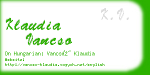 klaudia vancso business card